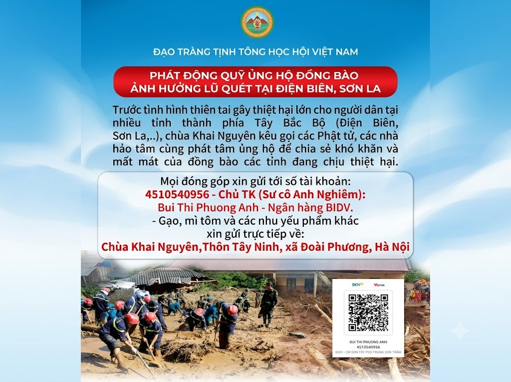 THÔNG BẠCH CHUNG TAY GÂY QUỸ ỦNG HỘ, CỨU TRỢ ĐỒNG BÀO ĐANG CHỊU ẢNH HƯỞNG THIÊN TAI LŨ QUÉT