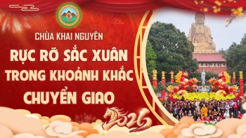 Khai Nguyen Pagoda Radiates with the Colors of Spring During the Transition of the Year of the Ho...