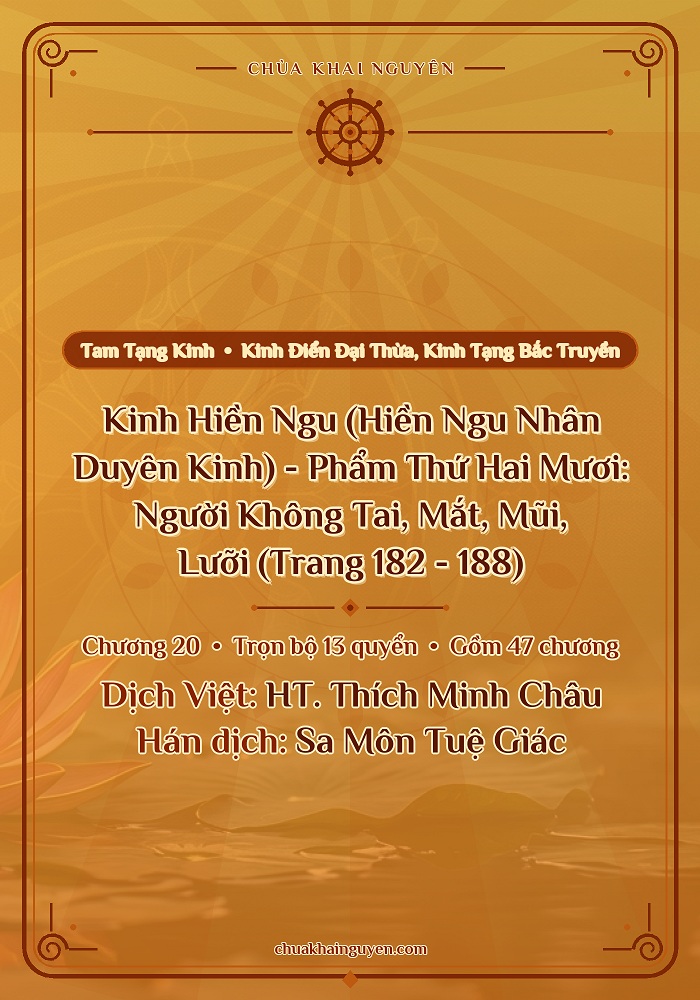 Phẩm Thứ Hai Mươi: Người Không Tai, Mắt, Mũi, Lưỡi (Trang 182 - 188)