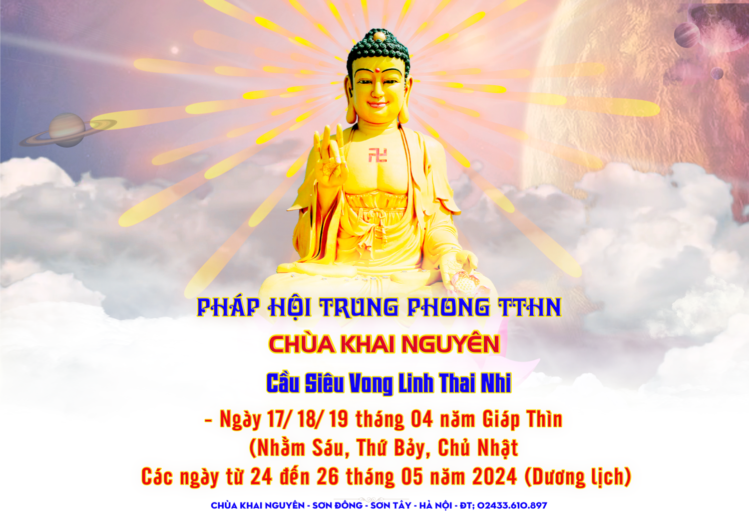 THÔNG BẠCH: PHÁP HỘI TRUNG PHONG TAM THỜI HỆ NIỆM THÁNG 04 GIÁP THÌN