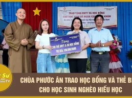 An Giang: Phuoc An Pagoda awards scholarships and health insurance cards to underprivileged students